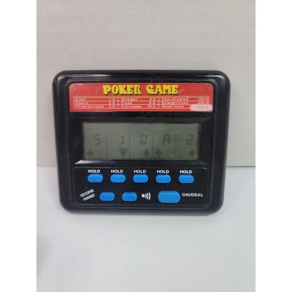 Vintage Electronic Pocket Poker Game Handheld LCD Card Game Tested Works 1999